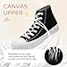 Duovodu Kids Canvas Sneakers for Girls Boys High Top Canvas Fashion Shoes Comfortable Classic Casual Lace up Walking Running Shoes69 Black