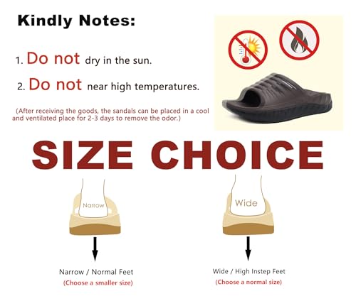 Image of KuaiLu Mens Recovery Sandals Orthotic Arch Support Open Toe Sport Slides Thick Cushion Orthopedic Plantar Fasciitis Slip On Wide Width Summer Pool Beach Waterproof