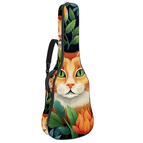 Housse guitare acoustique 104,6 cm imperméable avec motif de chat coloré