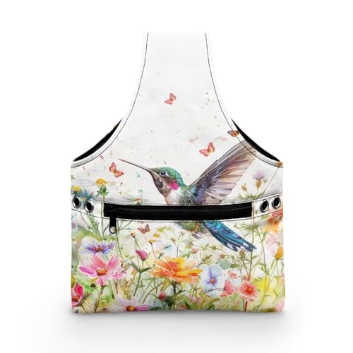 Image of Hummingbird Yarn Storage Organzier Knitting Bag Yarn Storage Shelves Floral Crochet Tots Bags Travel Knitting Accessories,Small