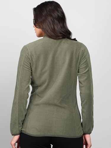 Image of Alan Jones Clothing Women's Standing Collar Zipper Fleece Standard Length Jacket