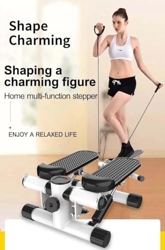 Image of TAITHI Mini Stepper Exercise Machine, Steppers with Resistance Bands, Step Machine Exerciser for Home, Up-Down Stepper with LCD Monitor, Space Saving, Non-Slip Pedal, Legs Arms and Full Body Training