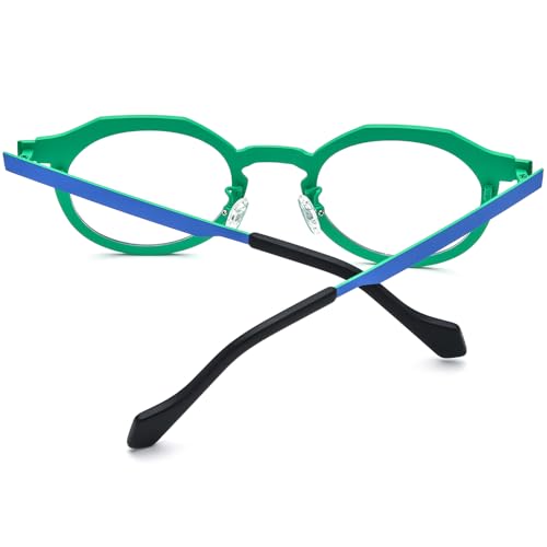Image of FONEX Colorful Pure Titanium Glasses Frame Women Retro Round Eyeglasses