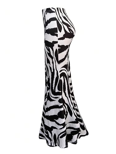 SOLY HUX Women's Zebra Print Maxi Skirt High Waisted Fishtail Bodycon Going Out Long Skirts3