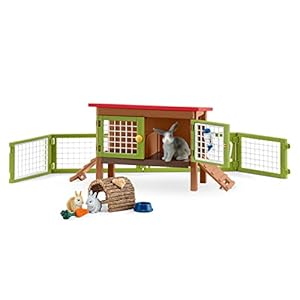 SCHLEICH 42420 Farm World – Konijnenhok – Speelfigurenset – Kinderspeelgoed voor Jongens en Meisjes – 3 tot 8 jaar