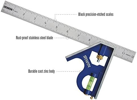Irwin Tools Combination Square, Metal-Body, 12", 1794469
