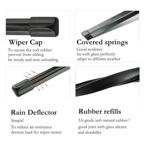 Image of Oshotto Frameless (O.E.M Type) Replacement Wiper Blades Compatible with MG Hector Plus (24 inch / 14 inch)