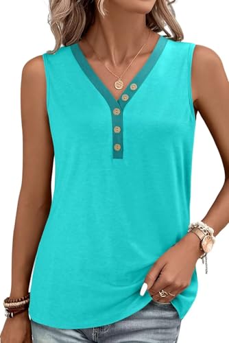 KISSMODA Womens Boho Tops for Summer Sleeveless Tanks Loose Fit Casual Blouse Daily Shirts for Leggings (S-3XL)