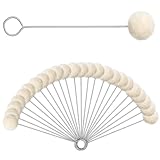 cobee 25 Stück Wolle Daubers Ballbürste, 15cm Wolle Daubers Ballpinsel Wollpinsel Lederfärbewerkzeug Wollwischer Für Färben Kleben Und DIY Basteln
