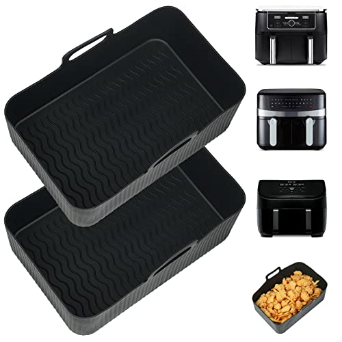 YQL Large Silicone Air Fryer Liners for Ninja Foodi Max Dual 9.5L/EMtronics