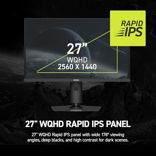 Image of msi MAG 274QPF X32 27-inch 2560 x 1440 (QHD) Gaming Monitor, 320Hz, AMD FreeSync Premium, NVIDIA G-SYNC Compatible, HDR Ready, HDMI, VGA Port, VESA, Tilt, 0.5ms, Black