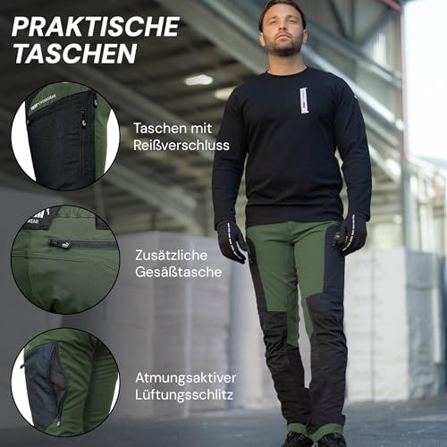PUMA Workwear Pro-One Adventure Outdoor Wanderhose Herren - Ideal zum Klettern, Bergsteigen, Parkour und mehr – flexibel, verstärkt & strapazierfähig - Outdoor Hosen für Herren - Oliv - L