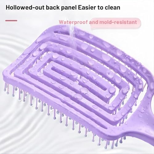 Image of Combelle Vent Hair Brush for Women & Men | Fast Blow Dry Detangling Paddle Brush | Scalp Massage Hairbrush with Flexible Cushion Base | Heat Resistant Styling Brush for Wet & Dry Hair | Purple