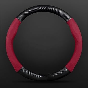 Steering Wheel Cover Carbon Fiber Auto Steering Wheel Cover Leather for Mazda Series CX5 6 CX3 CX9 2 3 CX7 CX8 5 BM GJ BL Car Accessories Car Steering Wheel Cover Color O Red4