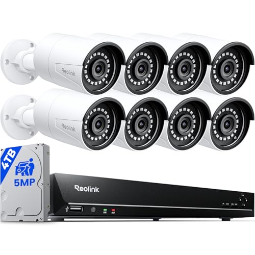 REOLINK 16CH 5MP Home Security Camera System, 8pcs Wired Outdoor...