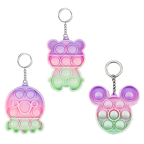 プッシュポップ キーホルダー プッシュポップバブル 恐竜 ユニコーン ポップ スクイーズ玩具 フィジェットおもちゃ 減圧グッズ ストレス解消 グッズ 握る スクイーズおもちゃ 知育おもちゃ 動物 フルーツ 景品 子供 大人兼用 集中力向上 洗える 無害