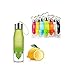 W&X - Botella de Agua para Bebidas, 650 ML, Color Naranja H2O, para Deportes, Agua, Zumo, Frutas, exprimidor de Agua para Bebidas saludables, con Sabor Natural, Verde