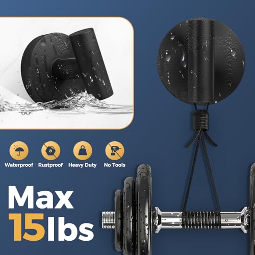 Image of Heavy Duty Suction Cup Hooks for Glass Window,Tile,Mirror,Removable Shower Hooks for Inside Shower,Metal Towel Hooks for Bathroom,4 Pack(Black)