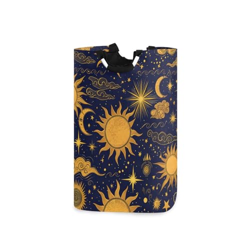 Jihqo Laundry Hamper Basket Celestial Shapes Collapsible Nursery Storage Bin Waterproof Clothing Baskets for Home Bedroom Bathroom Washing Room