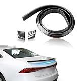 DoSTHin Carbon Fiber Car Rear Spoiler Exterior 4.9ft Length 2023,Auto Trunk Tailfin Tail Fin Wing Tailgate Hatchback Universal PVC Soft Rubber Bar Spoilers Lip Kit Fit for Most Cars (Carbon Black)
