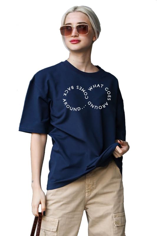 the duffers Trendy Oversized T-Shirts for Women & Girls - Round Neck, Half Sleeve, Loose Fit-picture-19
