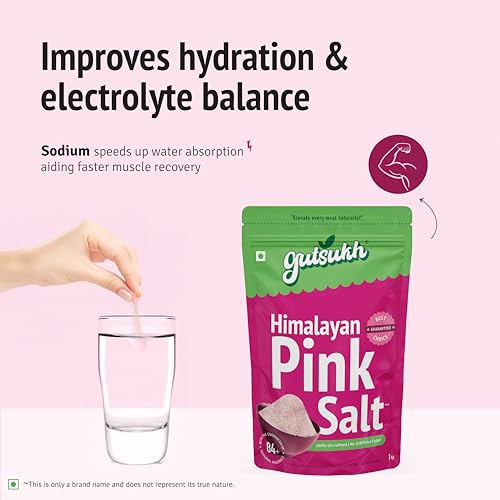 Image of Gutsukh Himalayan Pink Salt (1 kg) | Sendha Namak | Rock Salt | 84+ Minerals | 100% Natural | No Preservatives | No Chemicals | No artificial color | Unrefined