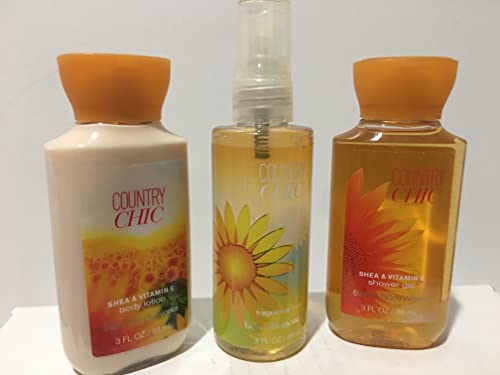 Bath and Body Works, Country Chic 3-piece Set: Shower Gel, Body Lotion, Fine Fragrance Mist