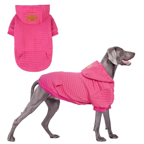 Image of BEAUTYZOO Dog Sweaters for Extra Large Dogs Girl Boy, XXXL Dog Hoodie with Pocket & Leash Hole, Soft Warm Waffle-Like Laminated Cotton Pet Clothes for Cold Weather, Doberman Great Dane Sweatshirt, 3XL