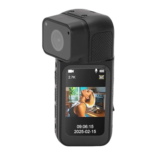 Caméra corporelle 2,7K pour filmer les mains libres avec support magnétique noir