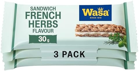 Wasa Knäckebrot Sandwich Cheese & French Herbs Multipack, 8 x 90g | Der Knäckebrot-Snack für jeden Geschmack, perfekt für unterwegs