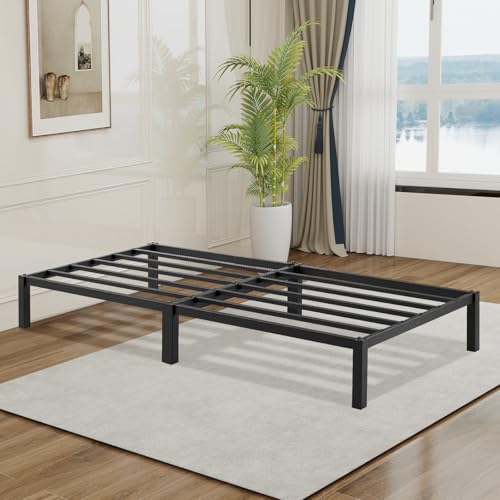 DORAFAIR Cadre de Lit Plateforme 90x200 cm Lit Simple Métal