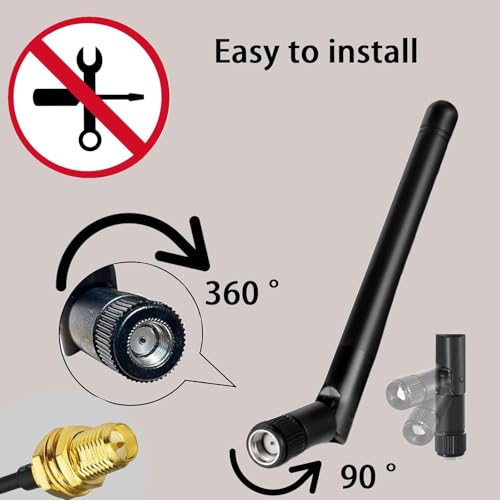 2 Pack wifi antenna for pc, network antennas, Dual Band 2.4GHz & 5GHz/5.8GHz, for Router, Wireless Network Card, USB Adapter, Video Surveillance Monitor - Image 4