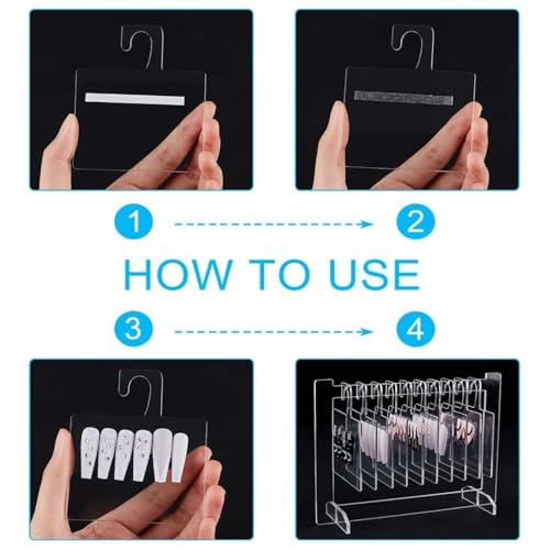 Buachois Acrylic Nail Display Stand Nail Hanger Stand, Nail Art Display Board, Transparent Nail Sample Organizer - Image 4