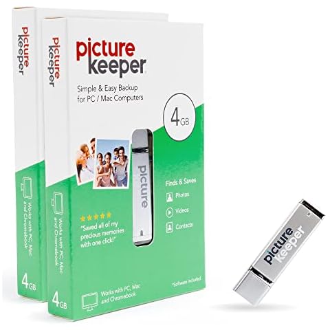 Picture Keeper Photo & Video USB Flash Drive for Mac and PC Computers, 4GB Thumb Drive, 2 Pack Cover
