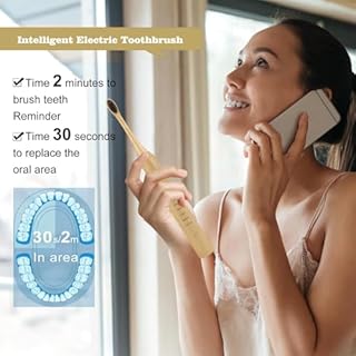 Spazzolino elettrico ricaricabile, spazzolino elettrico con 5 modalità 2-Min Smart Timer IPX7 impermeabile 40.000 VPM motore, pulizia profonda per adulti e bambini