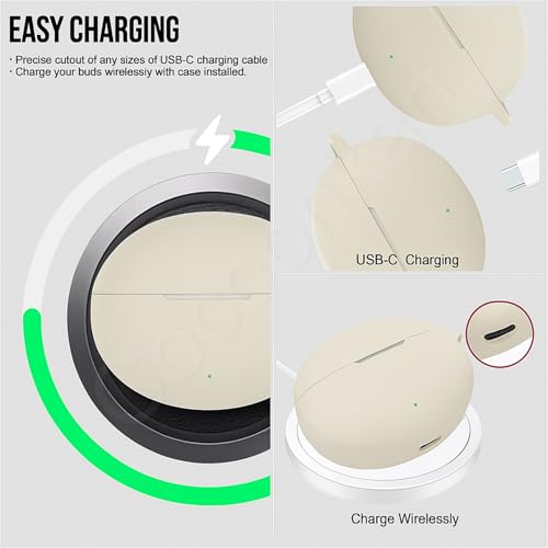 Image of Silicone Case Cover Compatible for OnePlus Buds 4 -Ivory Gold