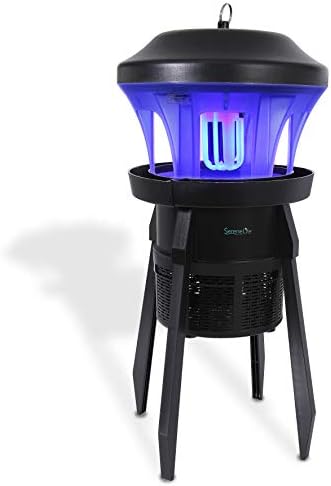 SereneLifeAZPSLBZ25 Electric Bug Zapper Black Bulb, Eco-Friendly & No Harmful Effects, Weather Resistant Electronic Lamp Plug-in with UV Light for Home, Indoor, & Outdoor Use-AZPSLBZ25