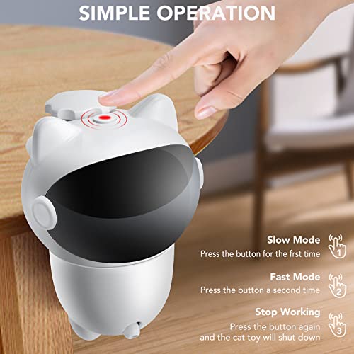 Konpcoiu Automatic Cat Toys, Indoor Laser Toy, Cats Exercise Toy Laser, Interactive Kitten Stimulation Electronic Feathers For Cats, Rechargeable Toys Gift For Cats/Kitty/Dogs, 1800 Mah Batterry #TOP2