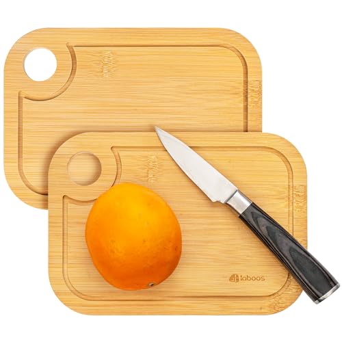 Set de 2 tablas de cortar pequeñas de bambú miniatura 1