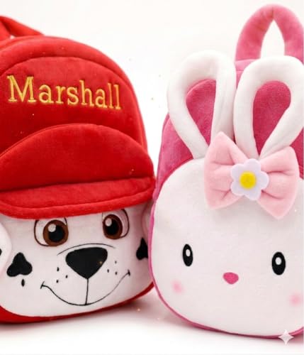 Image of Cartoon Plush Kids School Bag 2-6 Years | Soft Toy Backpack for Boys & Girls | Toddler Nursery Preschool Bag | Lightweight Adjustable Straps