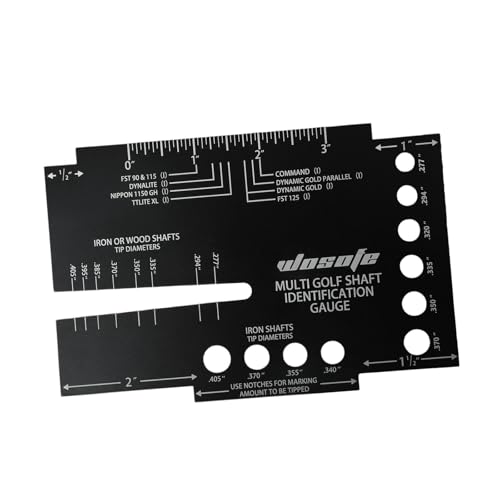 Aluminum Golf Club Shaft Sizing Ruler with Tip Gauge