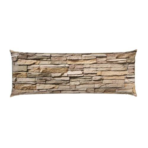 Taie d'oreiller motif mur de briques 50,8x152,4 cm Rustic Rocks
