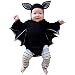 BELS Baby Girl Boy Halloween Clothes Black Bat Costume Cloak Romper with Hat Outfit (Black, 70/0-6M)