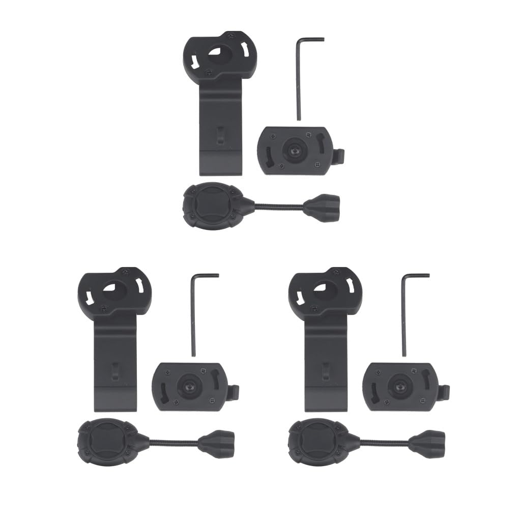 3er-Set Helmlicht-Set, Lampe, Stirnlampe, Taschenlampe für Outdoor-Sport, Jagd, Radfahren, Schwarz, 3 x 1,9 x 9,5 cm