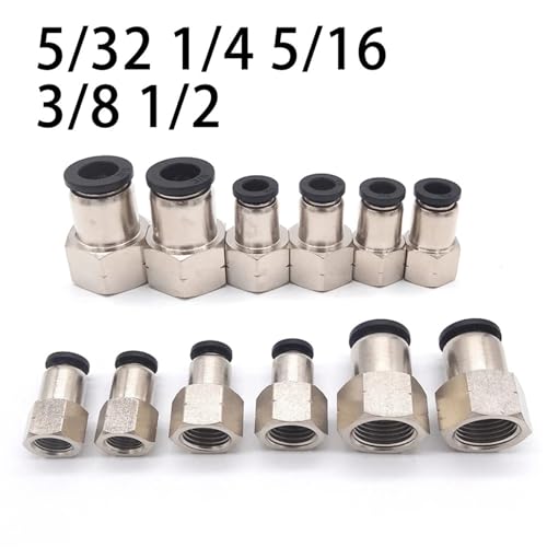Conector rápido neumático PCF manguera 5/32 unión recta interna rosca hembra NPT 1/4 4
