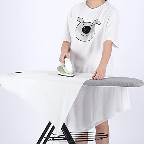 Bndx Ironing Board Pad And Cover 18”X49”-Thick Padding 4 Layers Padding Elastic Iron Board Pad With Wide Elastic Edge, Stain Resistant & Durable Scorch, 2 Buckle Types, (White Dot, 18X49) #TOP7