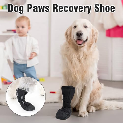 Dog Paws Recovery Shoe,Hundeschuhe Pfotenschutz Outdoor,rutschfeste Hundesocken,Haustierwunden Verhindern Lecken,Verband Hund Pfotenschutz,Leckchutz Hund Pfote,Geeignet für postoperative Genesung (XL)