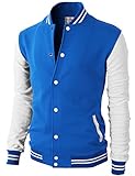 H2H Mens Slim Fit Varsity Baseball Bomber Cotton Lightweight Premium Jacket Cmoja083-blue Medium