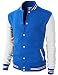 H2H Mens Slim Fit Varsity Baseball Bomber Cotton Lightweight Premium Jacket Cmoja083-blue Medium