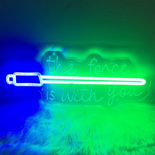 Image of Lightsaber Neon Sign Star Game Wars Decor Poster - 10 Brightness Adjustments Usb Powered, Swords Light Saber Led Lamp Birthday Decorations, Night Light Wall Home Decor Gifts for Men